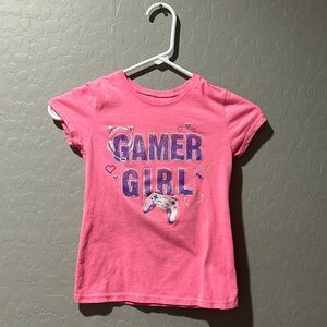 Kids pink gamer girl shirt/Size small(5-6)